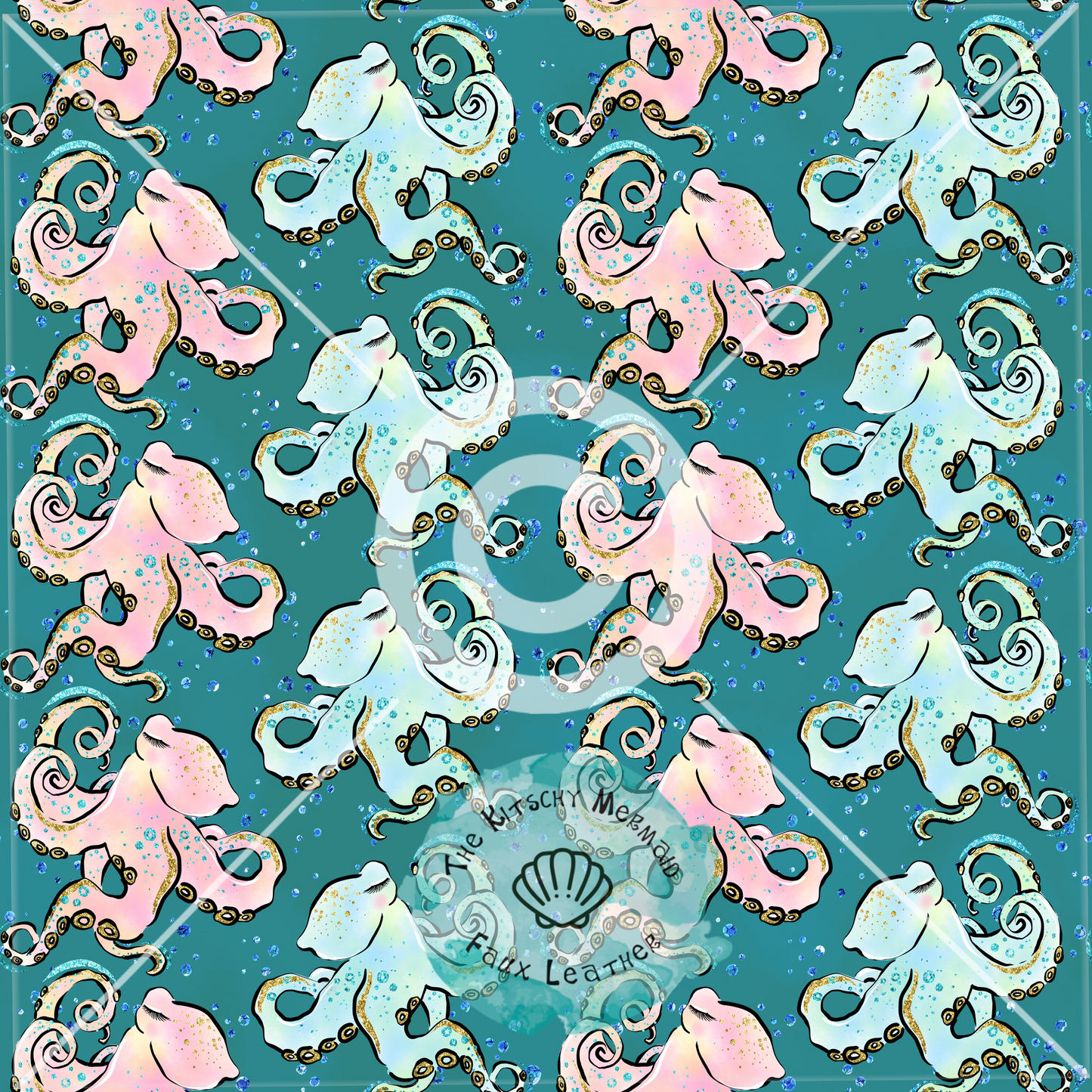 Sea Life Faux Summer Leather Roll, Sheets, and Bullet