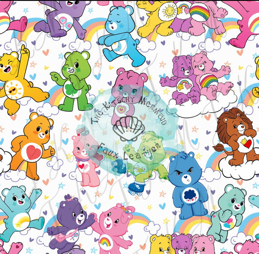 Rainbow Bears Character Faux Leather Roll, Sheets, and Bullet