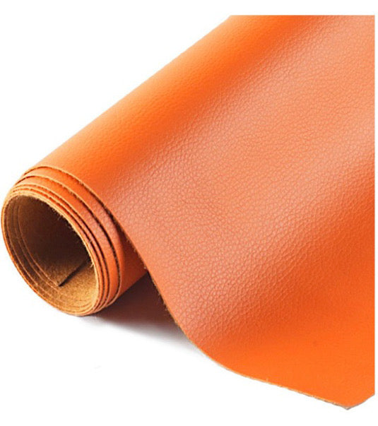 Solid Orange Faux Leather Rolls and Yards