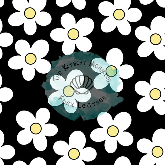 Floral Daisies Faux Leather Roll, Sheets, and Bullet