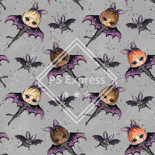 Halloween Bat Girls Faux Leather Roll, Sheets, and Bullet