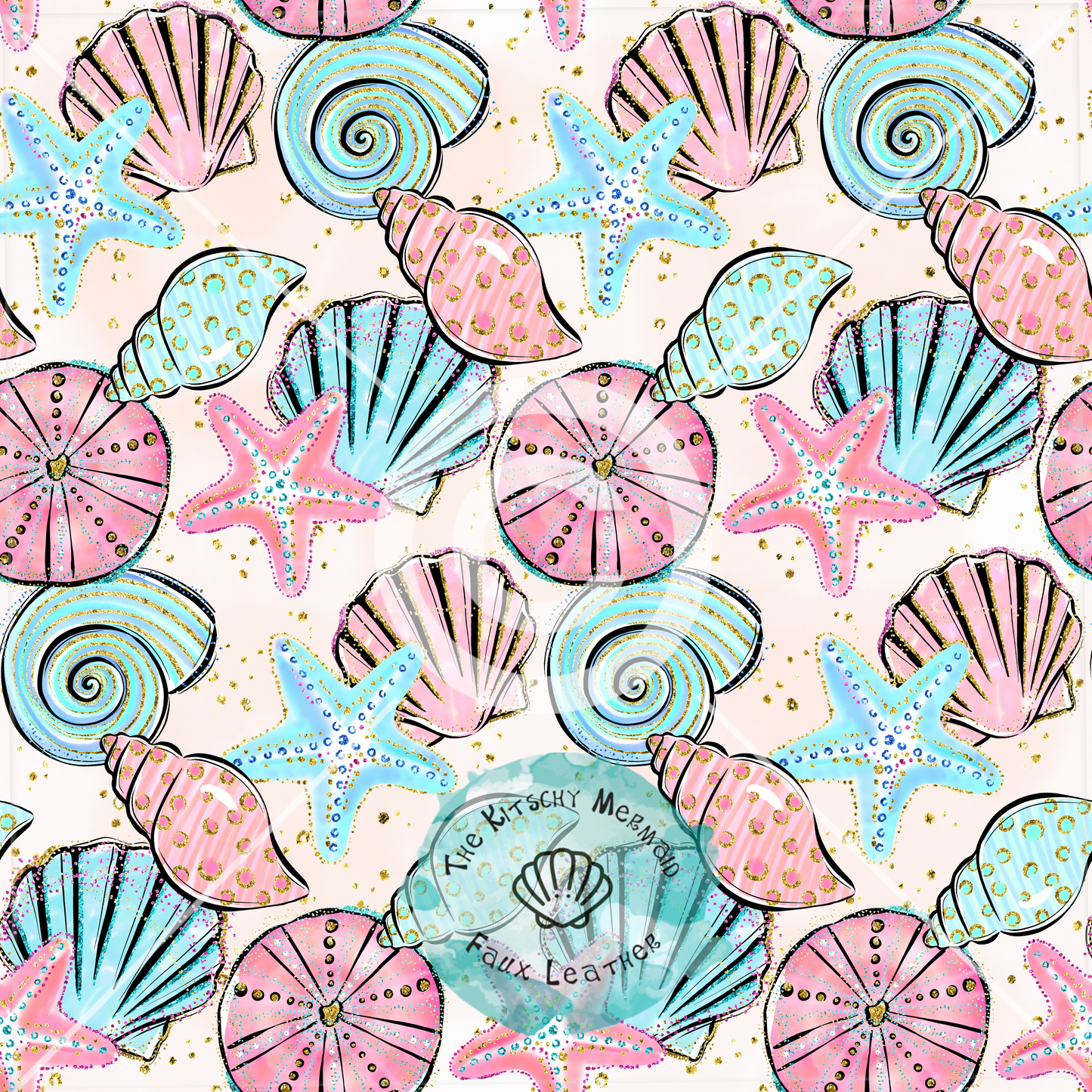 Sea Life Faux Summer Leather Roll, Sheets, and Bullet