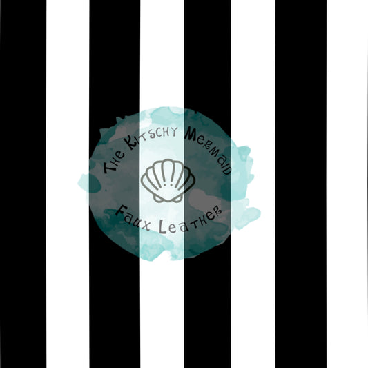 Black and White Stripes Faux Leather Roll, Sheets, and Bullet