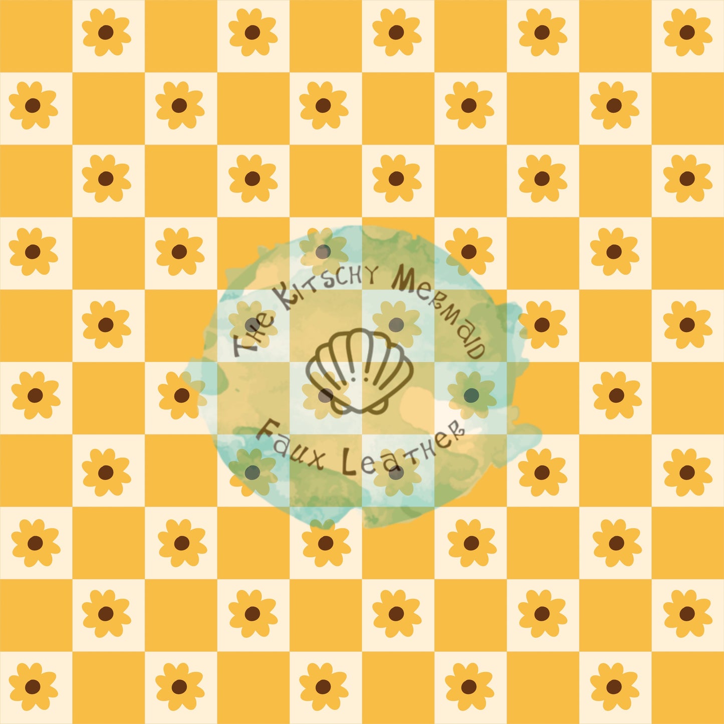 Sunflower Checkers Faux Leather Roll, Sheets, and Bullet