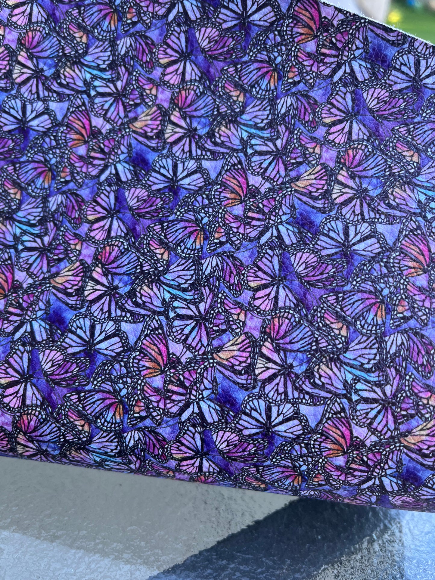 RTS Purple Butterflies Faux Leather Pebbled Sheets