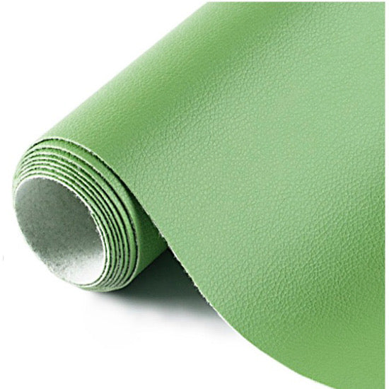 Solid Apple Green Faux Leather Rolls and Yards