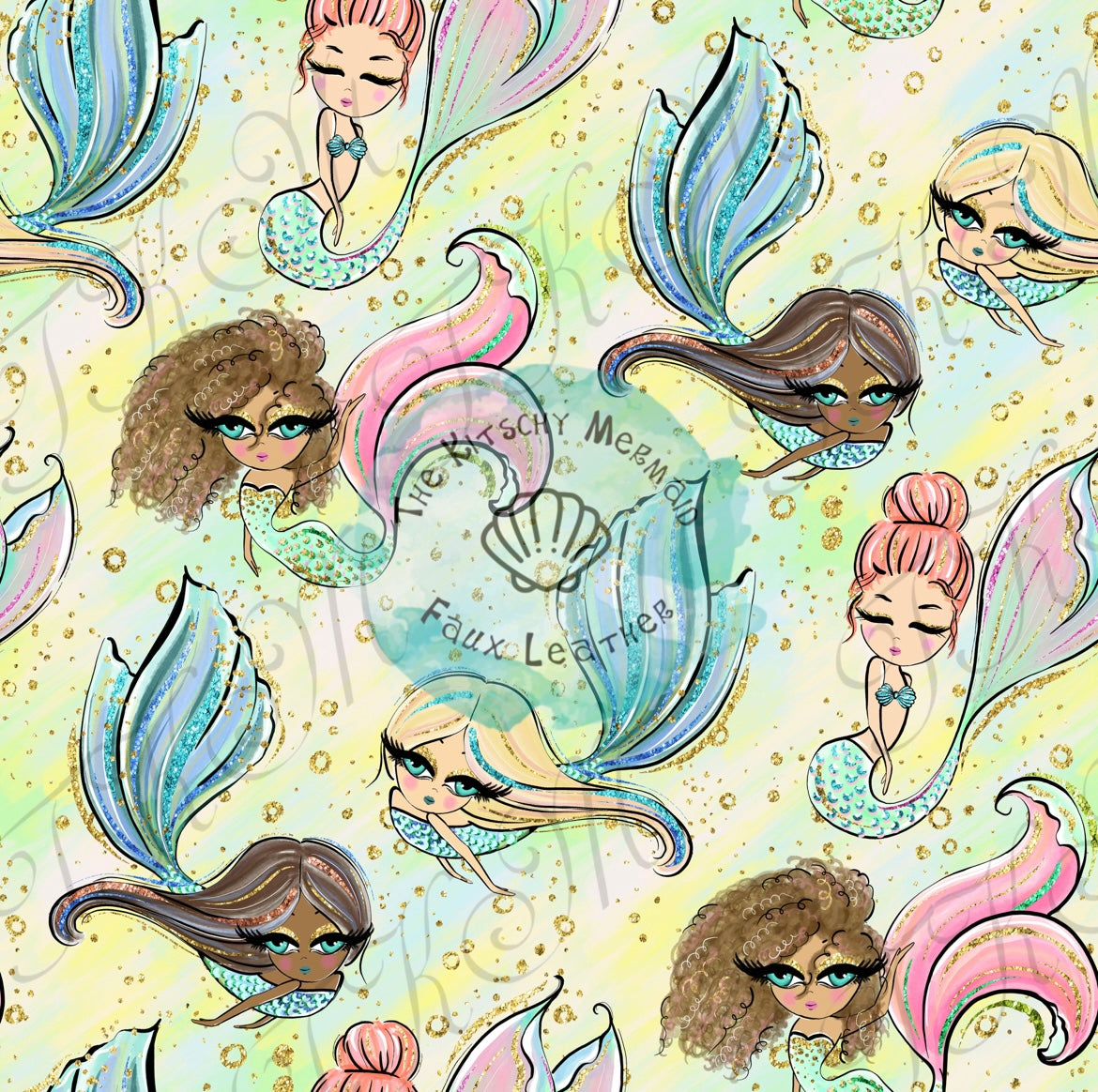 Mermaids Summer Faux Leather Roll, Sheets, and Bullet