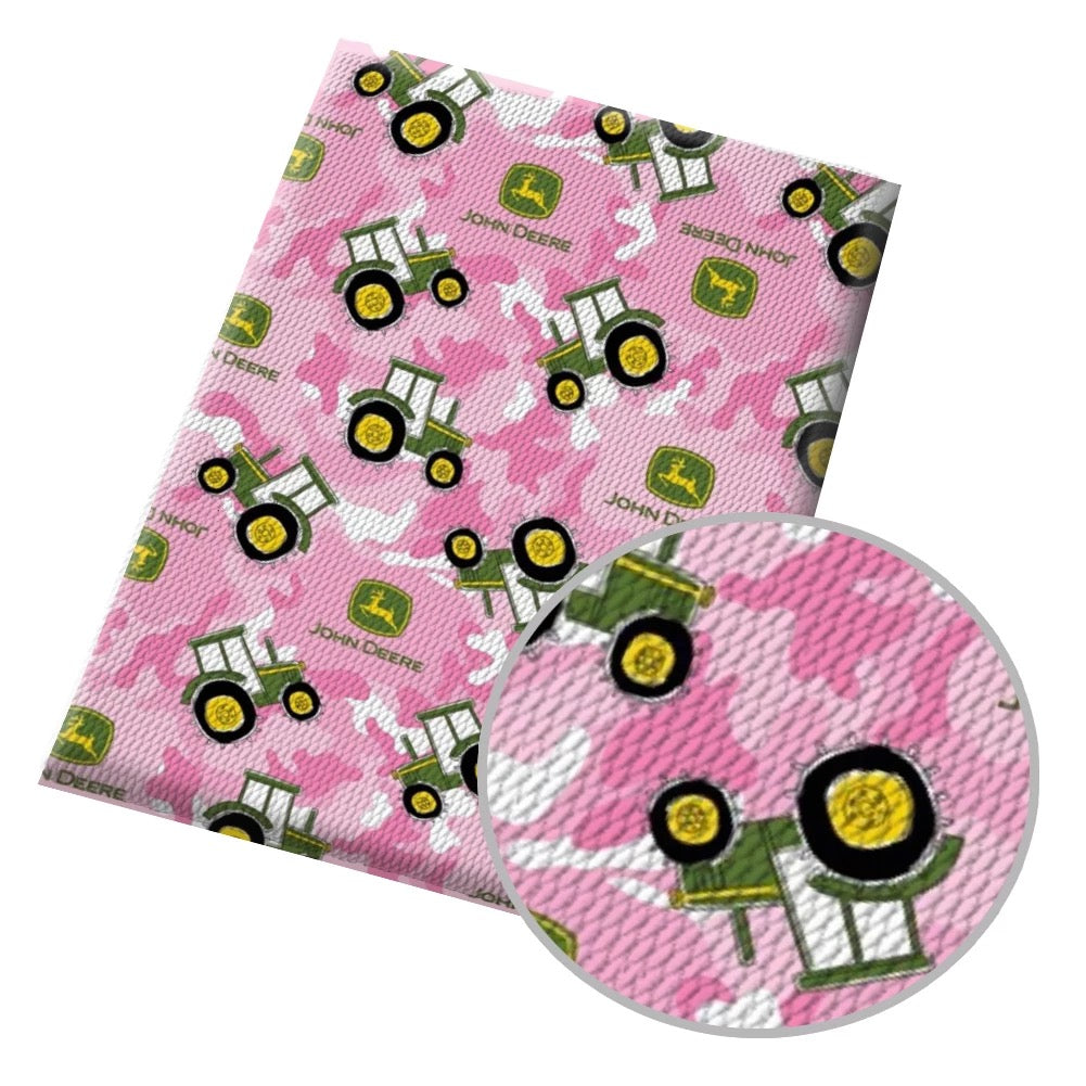 Tractor Pink Camo Print Faux Leather Roll, Sheets, and Bullet