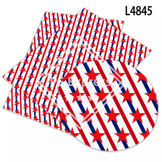 Patriotic Stars and Stripes Faux Leather Roll, Sheets, and Bullet