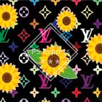 Sunflower Multi Color LV Faux Leather Roll, Sheets, and Bullet Fabric