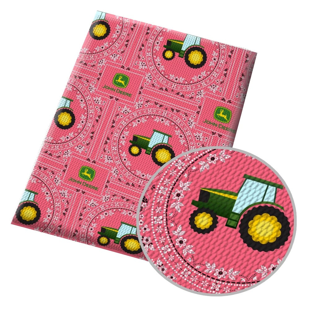 Tractor Pink Flowered Print Leather Roll, Sheets, and Bullet