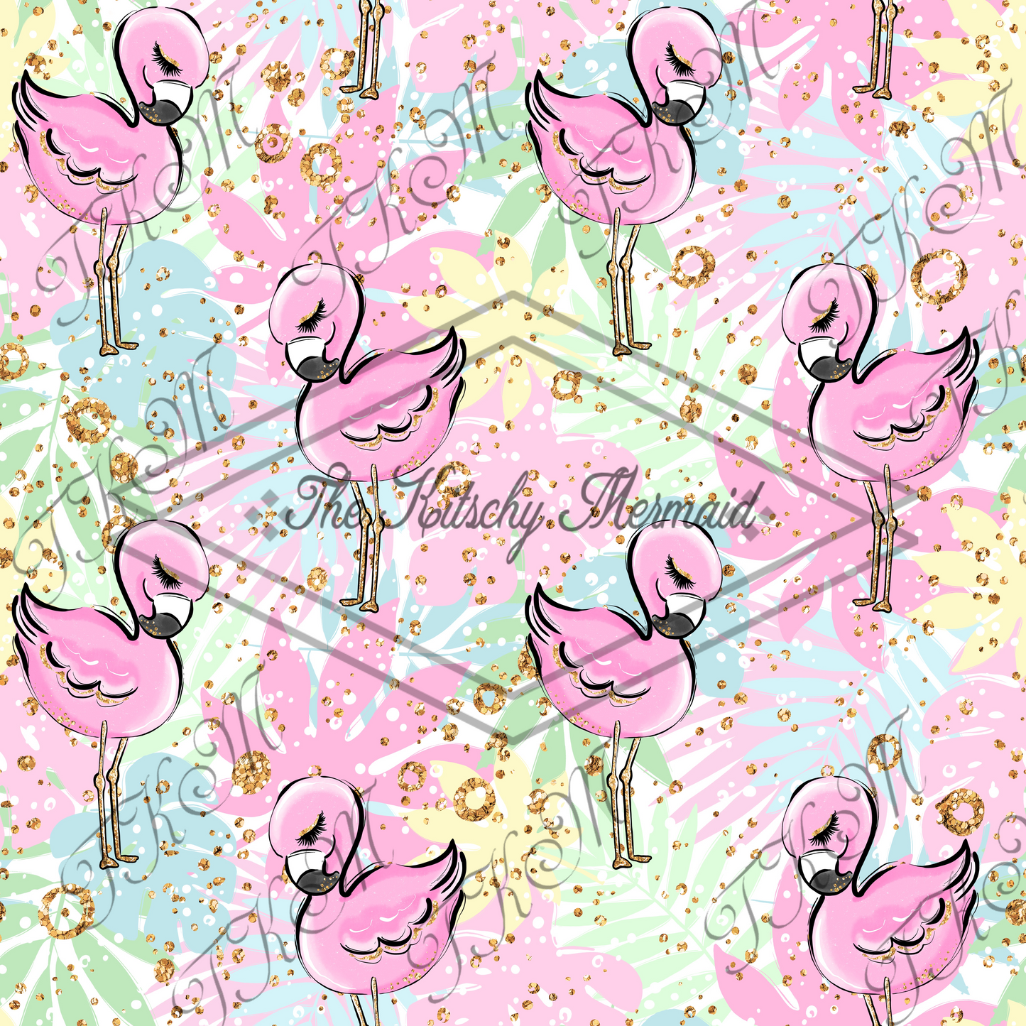 Flamingos In the Summer Faux Leather Roll, Sheets, and Bullet