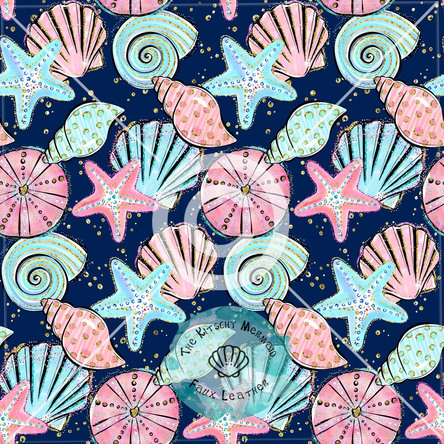 Sea Life Faux Summer Leather Roll, Sheets, and Bullet