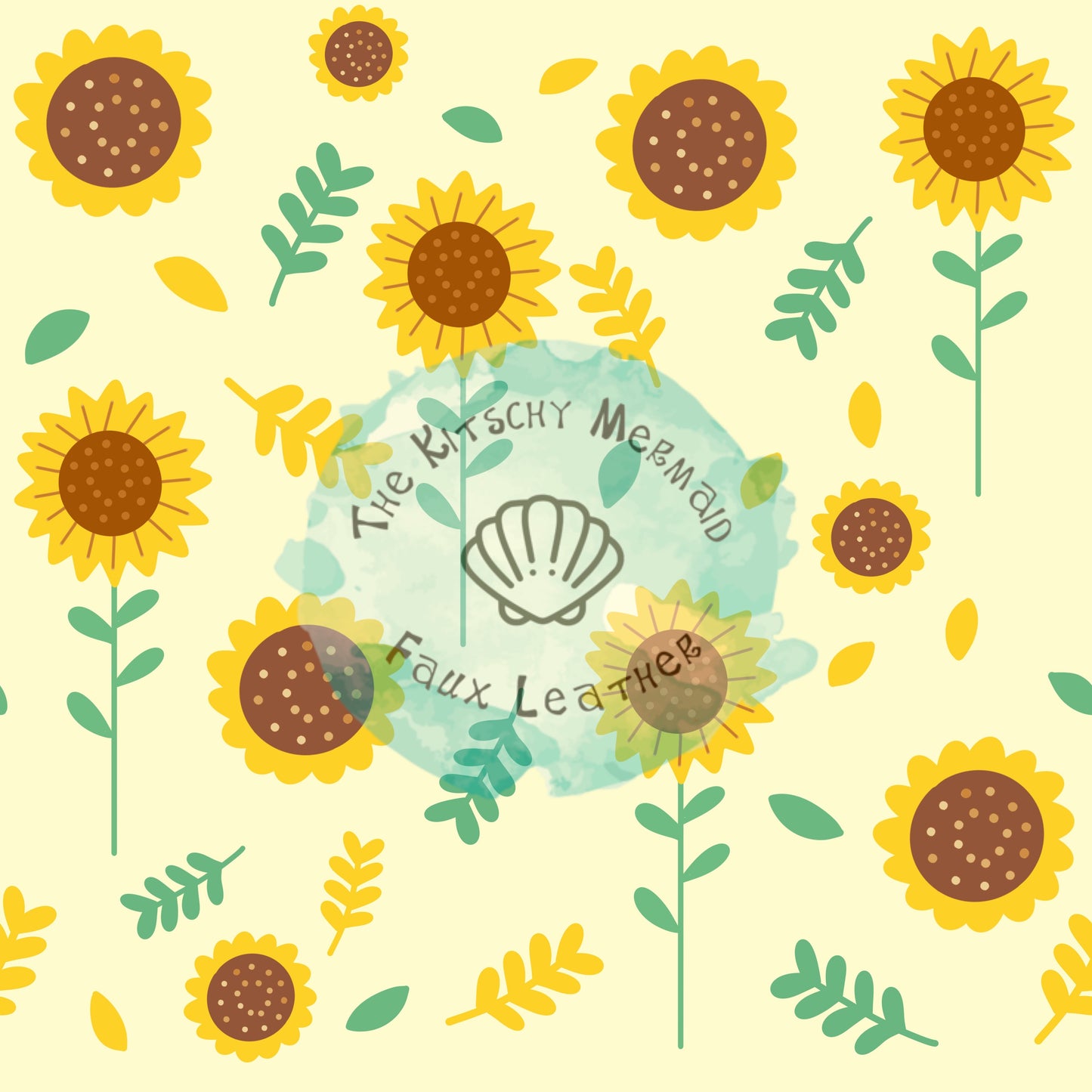 Cute Floral Sunflowers Faux Leather Roll, Sheets, and Bullet