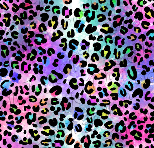 Rainbow Leopard Animal Print Faux Leather Roll, Sheets, and Bullet