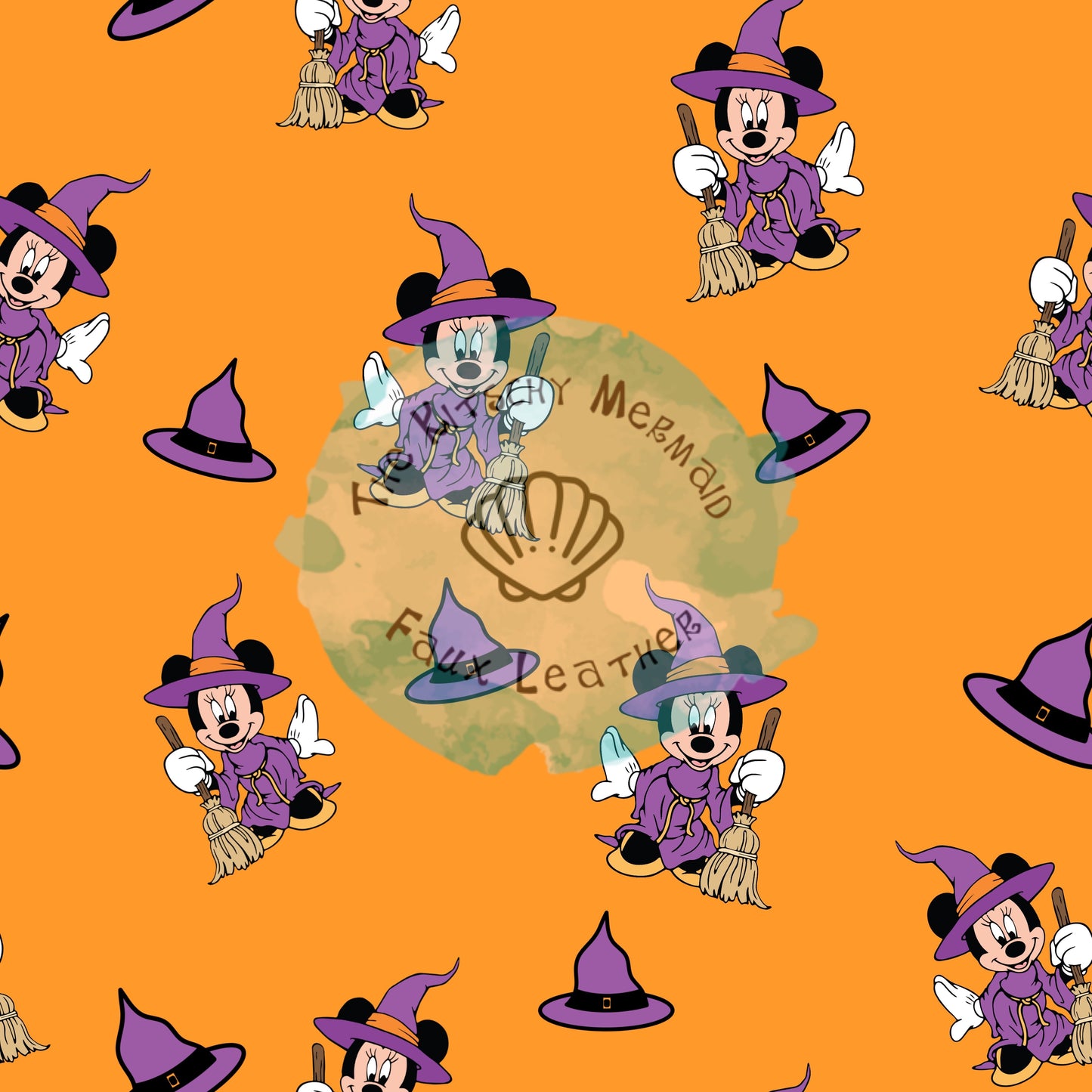 Mouse Character Witch Halloween Faux Leather Roll, Sheets, and Bullet