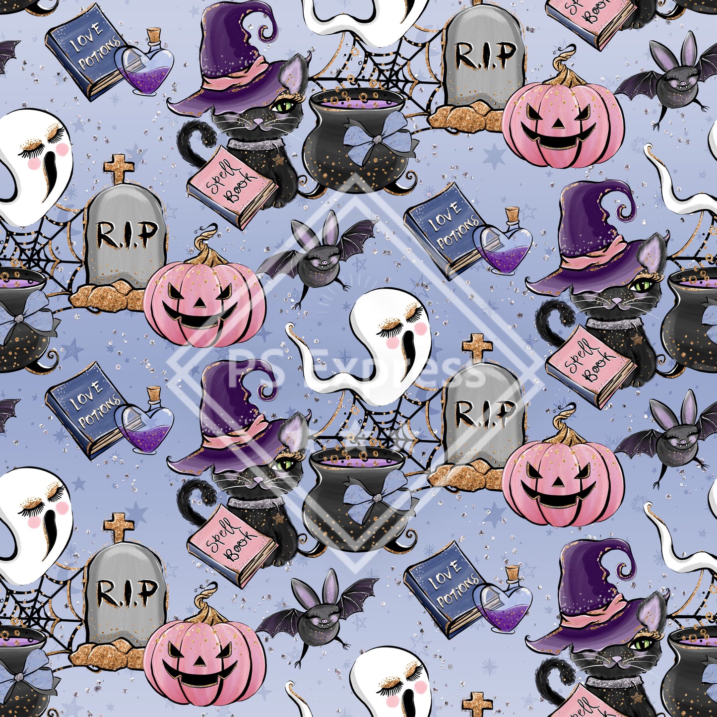 Halloween Cat and Bat Faux Leather Roll, Sheets, and Bullet