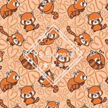 Cute Red Panda Character Faux Leather Roll, Sheets, and Bullet