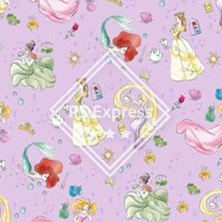 Princesses Lavender Character Faux Leather Roll, Sheets, and Bullet