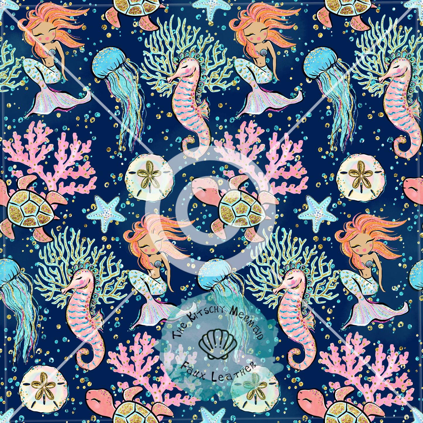 Sea Life Faux Summer Leather Roll, Sheets, and Bullet