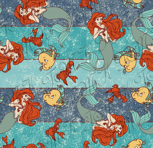 Mermaid with sidekicks Character Faux Leather Roll, Sheets, and Bullet